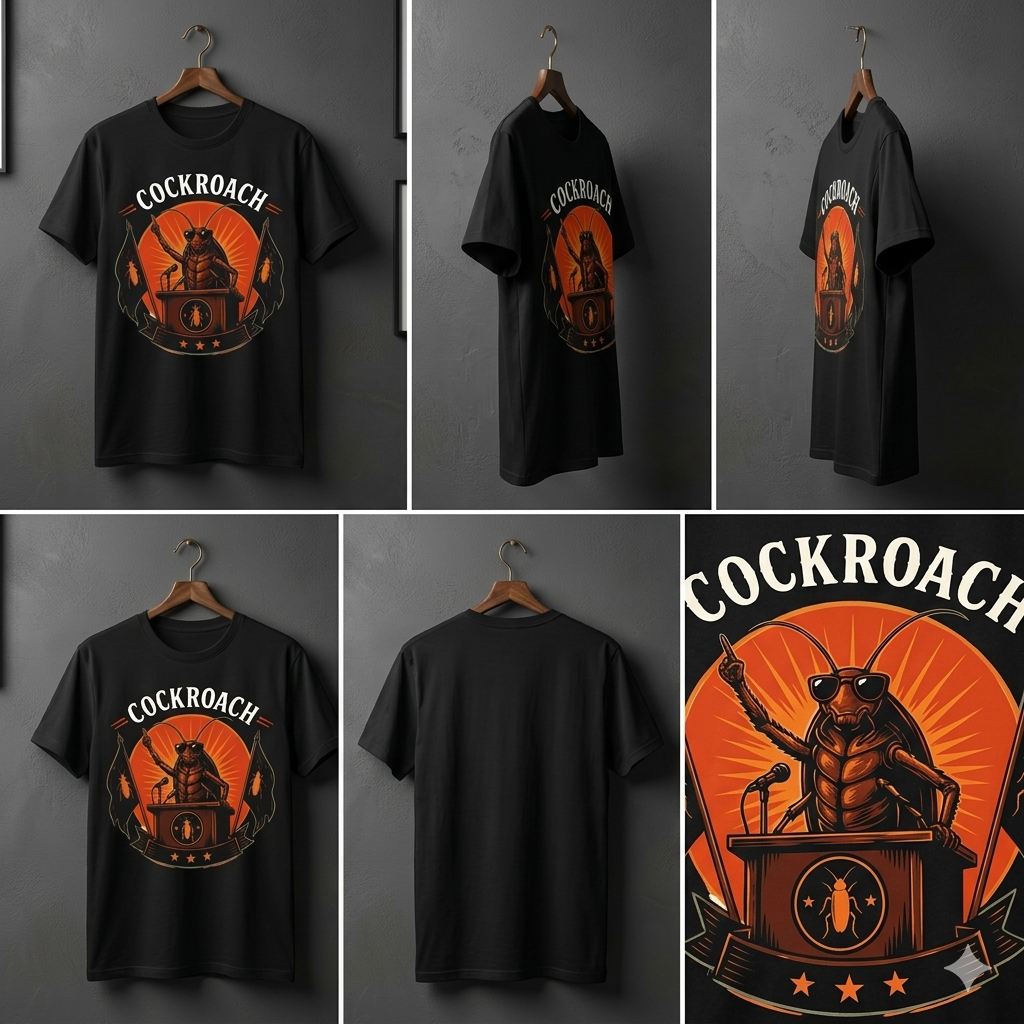 Trending CJP Cockroach Graphic Printed Tshirt | Round Neck Cotton T-Shirt